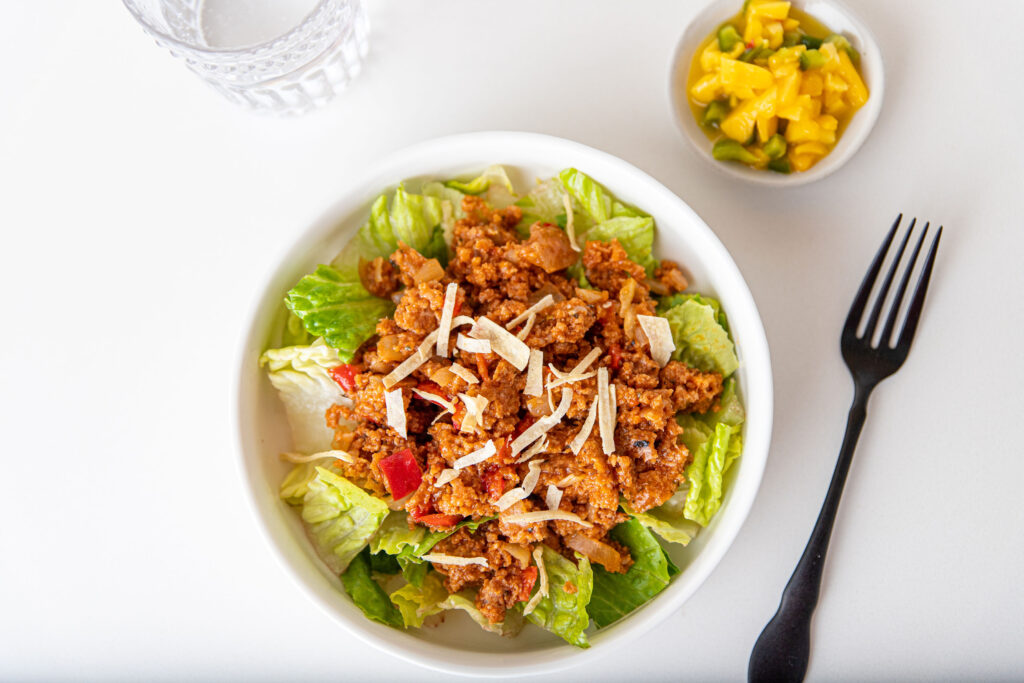 fresh, healthy, fully prepared meals, turkey taco salad