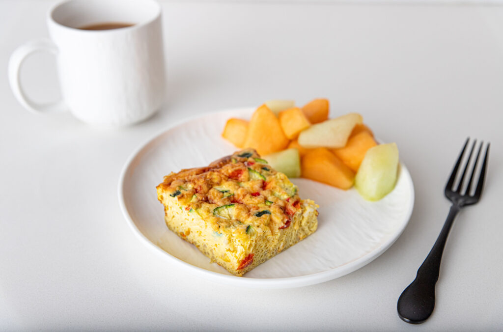 fresh, healthy, fully prepared meals, cheddar quinoa quiche