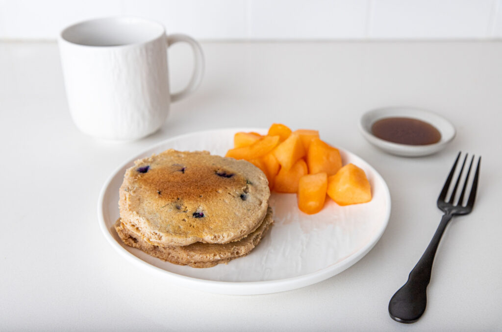 fresh, healthy, fully prepared meals, whole wheat blueberry pancakes