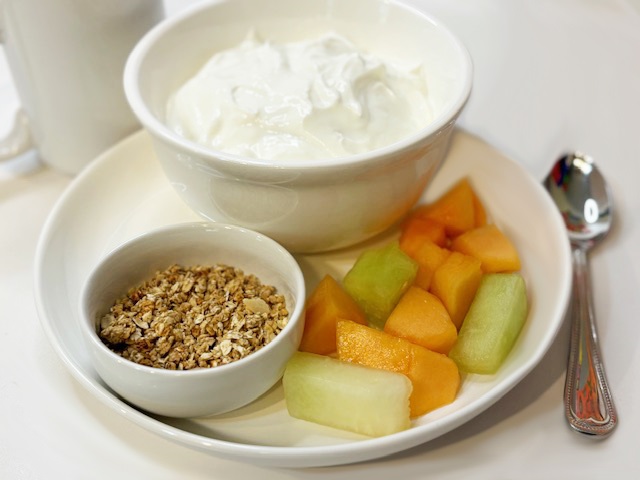 fresh, healthy, fully prepared meals, Cowboy Caviar and Quinoafresh, healthy, fully prepared meals, Almond Yogurt Parfait